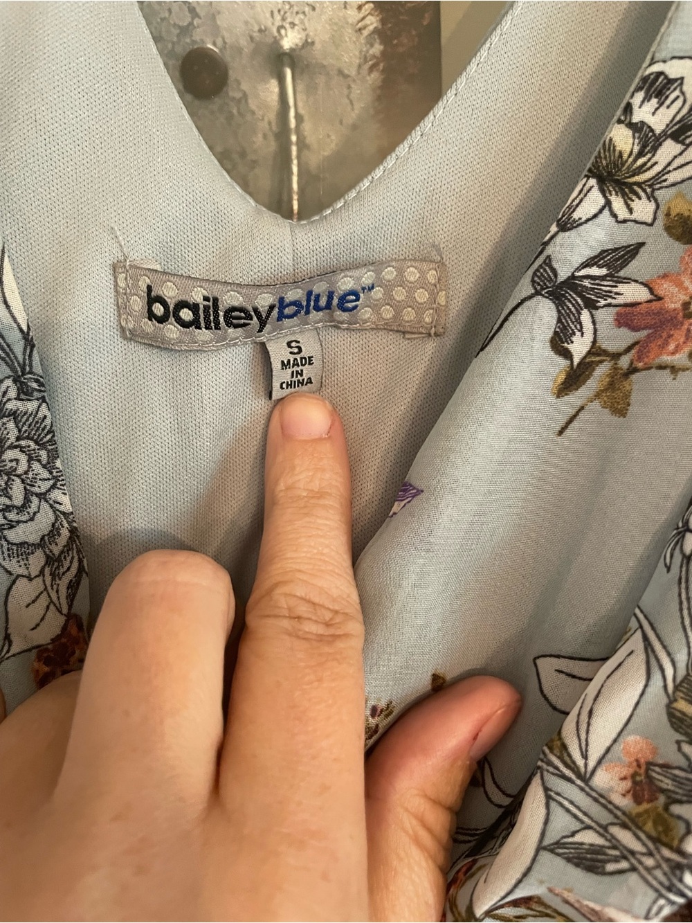bailey blue Light Blue Floral Wrap Dress - Picture 3 of 6